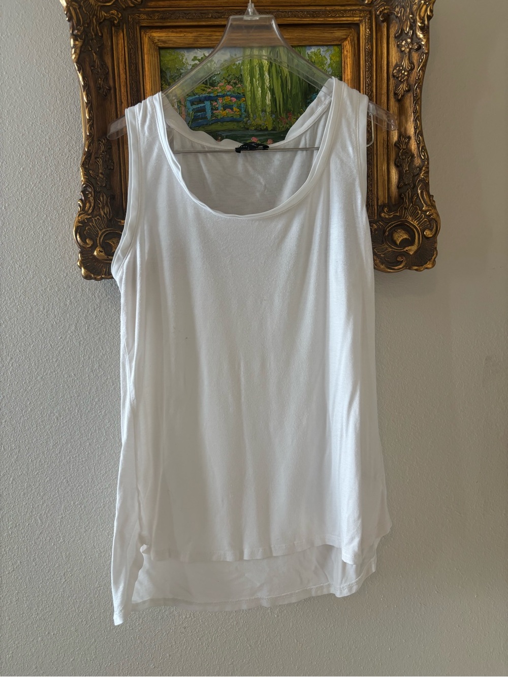 The Limited White Scoop Neck Layered Tank